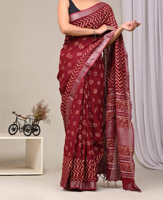 Rose Red Saree