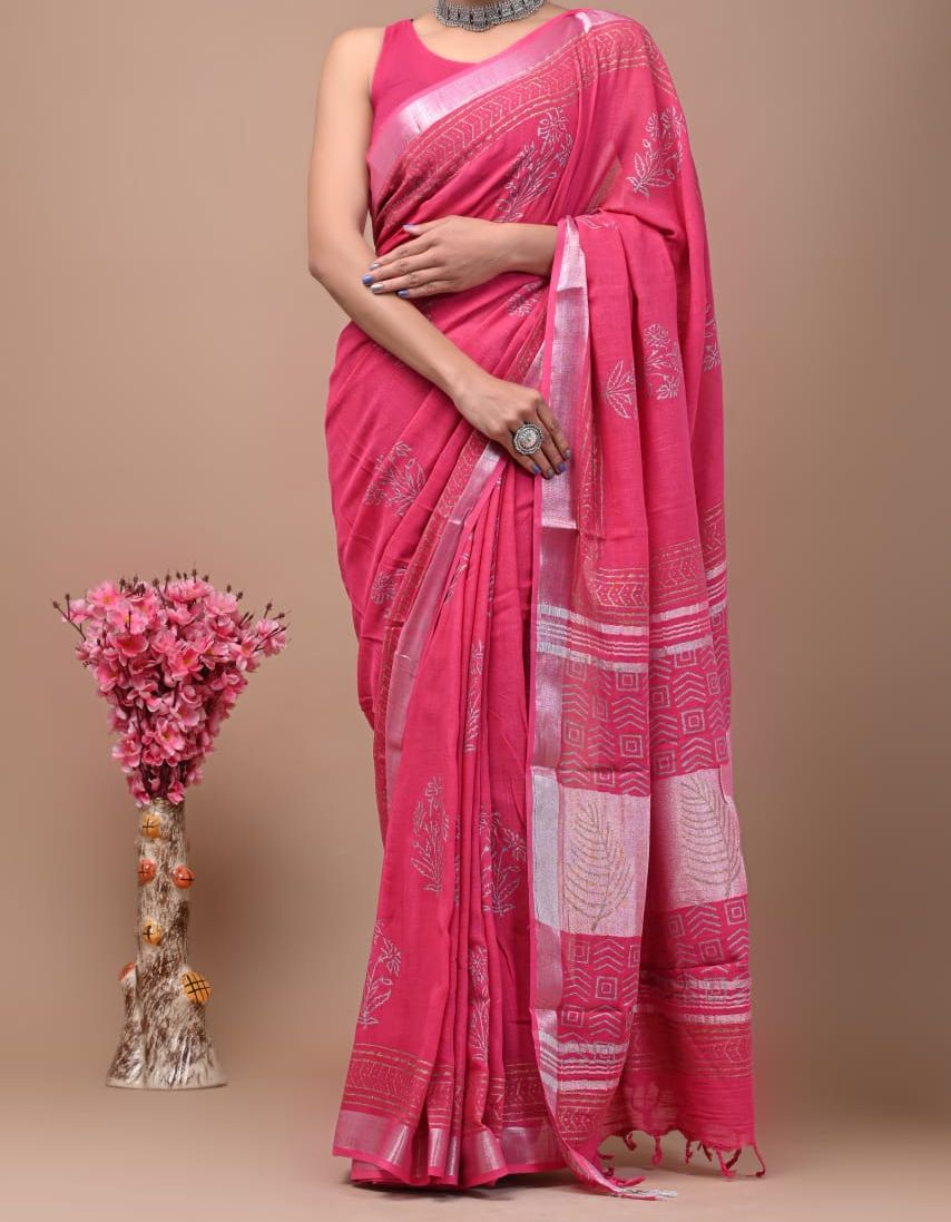 Raspberry Pink Saree