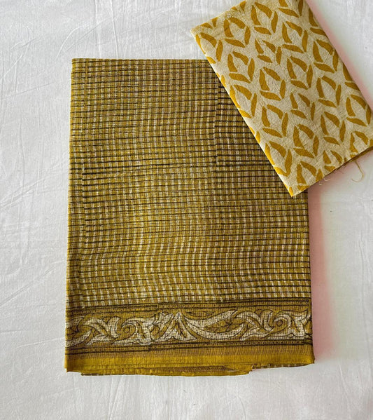 Old Yellow one Kota Doria Saree