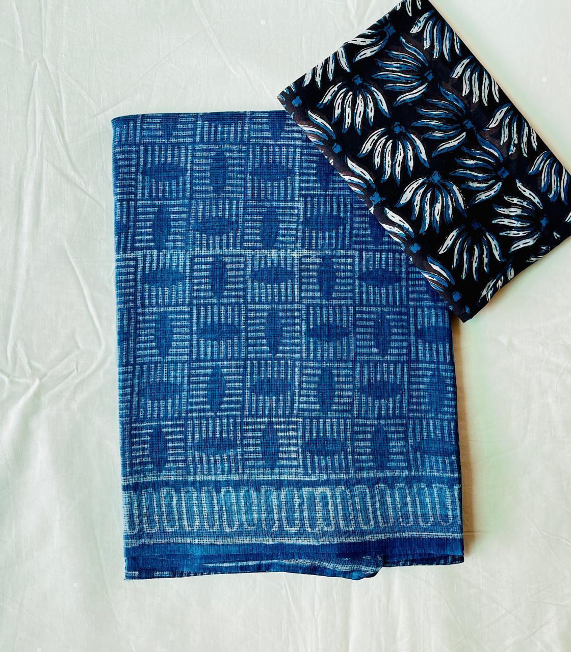 Blue Leaf Saree