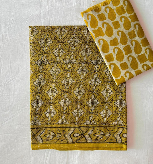 Old Yellow -2 Kota Doria Saree